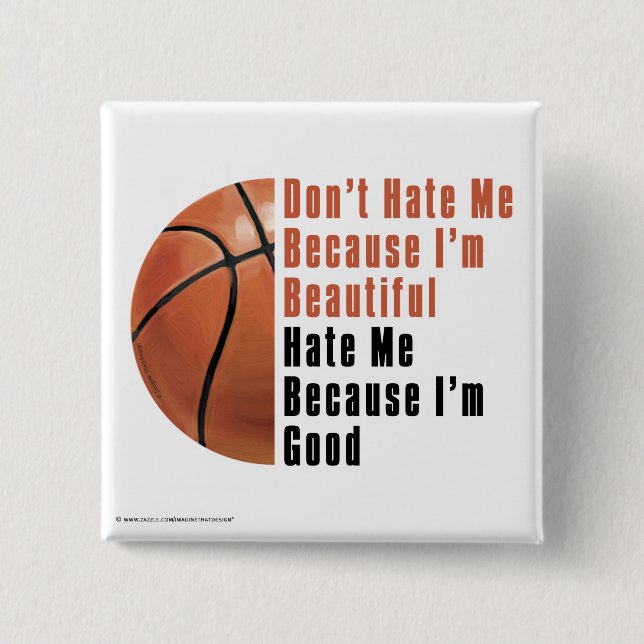 Badge Carré 5 Cm Im bon basket-ball bel Im (Devant)