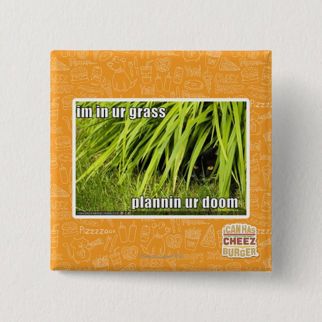 Badge Carré 5 Cm im dans l'herbe d'ur (Devant)