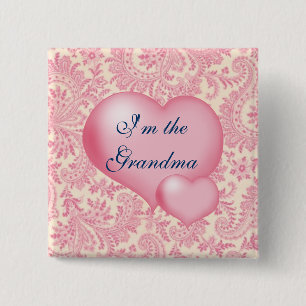Badge Carré 5 Cm Im le rose de grand-maman