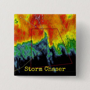 Badge Carré 5 Cm Image de radar de chasseur de tempête