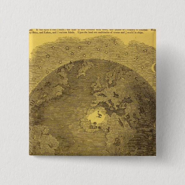 Badge Carré 5 Cm Image du monde (Devant)