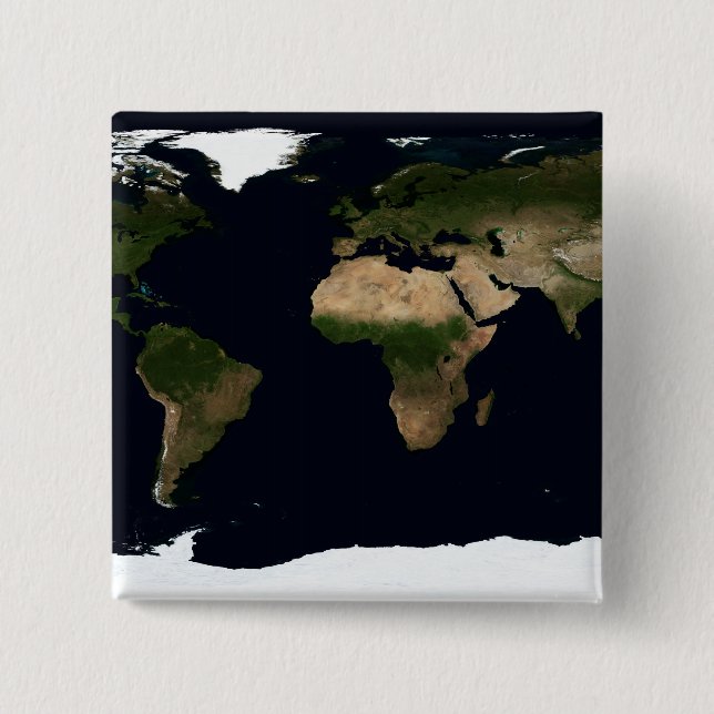 Badge Carré 5 Cm Image mondiale du monde (Devant)