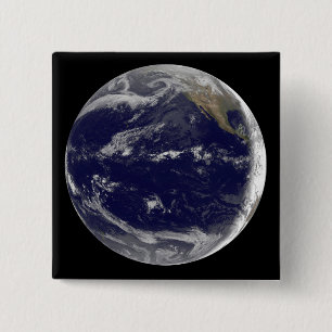 Badge Carré 5 Cm Image satellite de la Terre 2