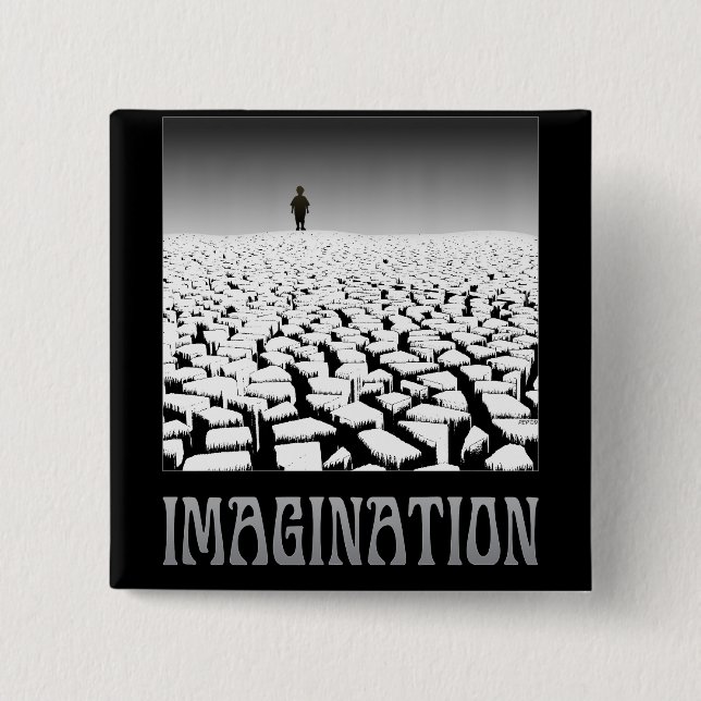 Badge Carré 5 Cm Imagination (Devant)