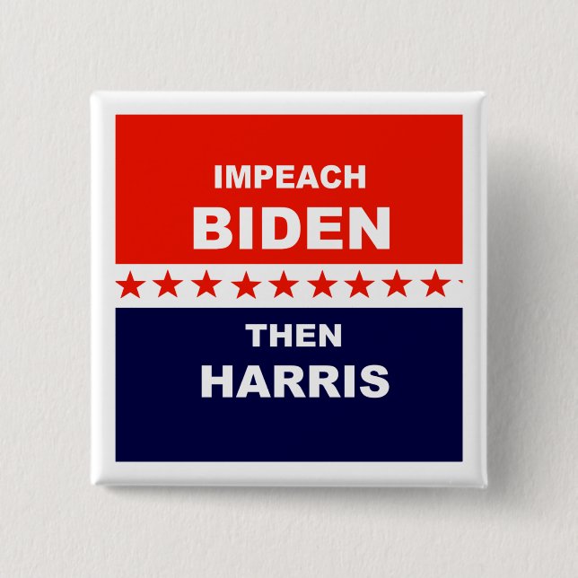 Badge Carré 5 Cm Impeindre Biden Than Harris (Devant)