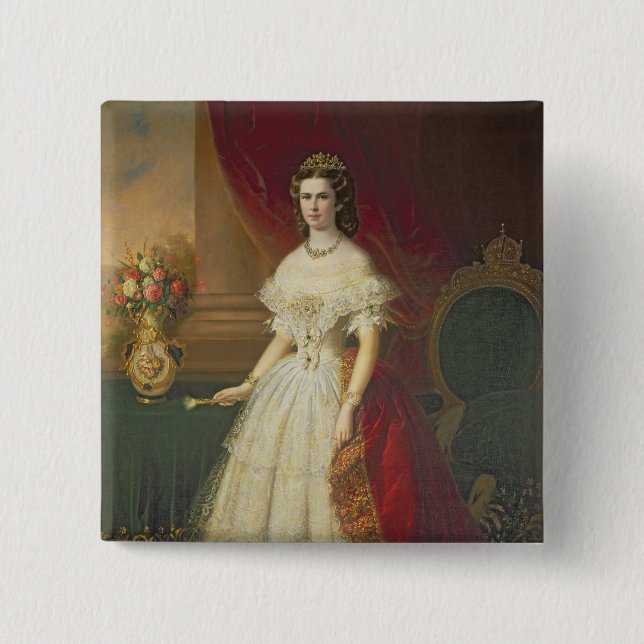 Badge Carré 5 Cm Impératrice Elizabeth de la Bavière, 1863 (Devant)