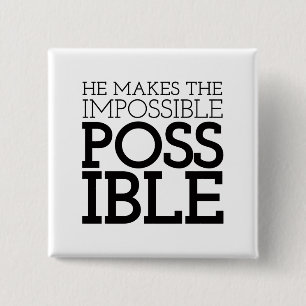 Badge Carré 5 Cm Impossible d'envisager l'art chrétien Citation Art