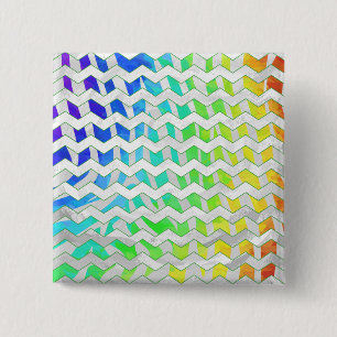 Badge Carré 5 Cm Impression chevron arc-en-ciel zèbre et blanc