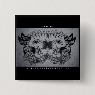 Badge Carré 5 Cm Impression Gemini