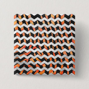 Badge Carré 5 Cm Impression noire et orange Zebra