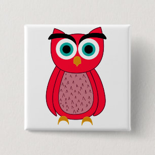 Badge Carré 5 Cm Impression photo Owl