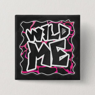 Badge Carré 5 Cm Imprimé girafe rose et noir