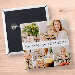 Badge Carré 5 Cm In Love Memory of Grandma Modern Photo Collage