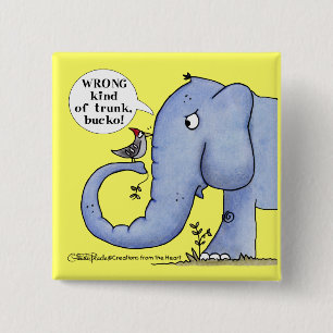 Badge Carré 5 Cm Incompréhension des éléphants et des pics