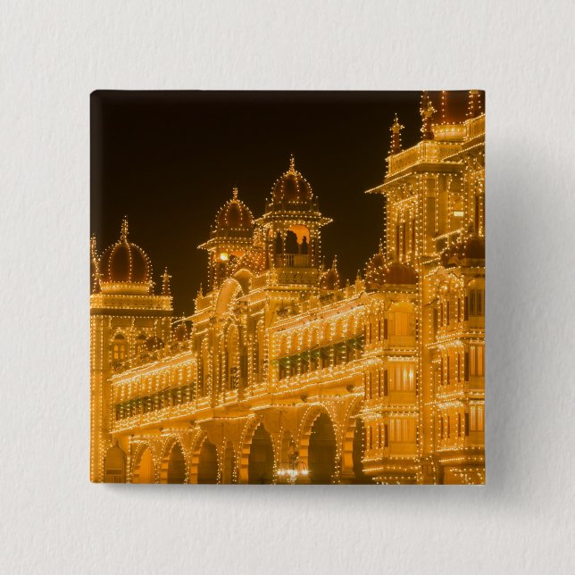 Badge Carré 5 Cm INDE, Karnataka, Mysore : Palais de Majaraja (b.2 (Devant)