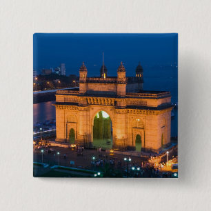 Badge Carré 5 Cm INDE, Mumbai (Bombay) : Porte d'entrée de l'Inde 