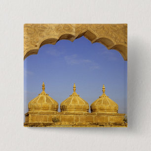 Badge Carré 5 Cm Inde, Rajasthan, Jaisalmer. Dômes en grès
