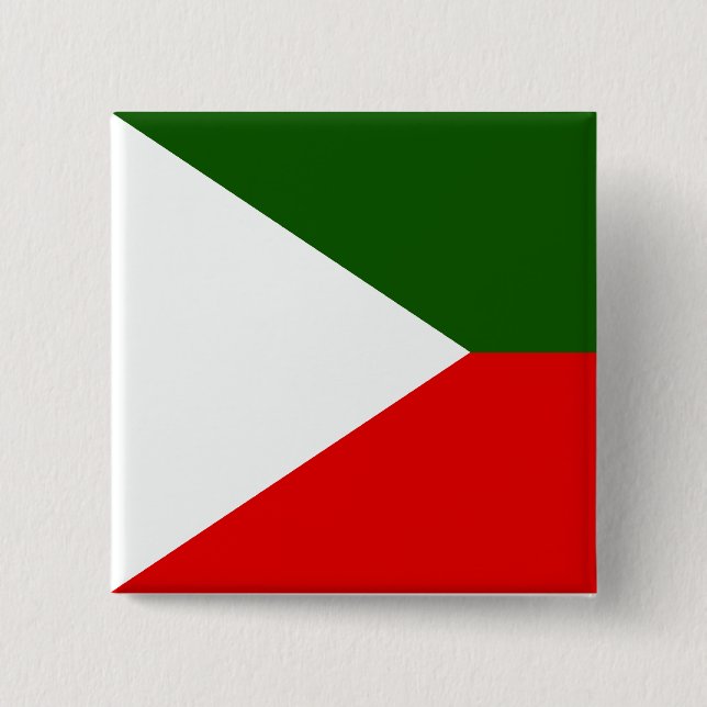 Badge Carré 5 Cm Indépendant du Cachemire, drapeau de l'Inde (Devant)