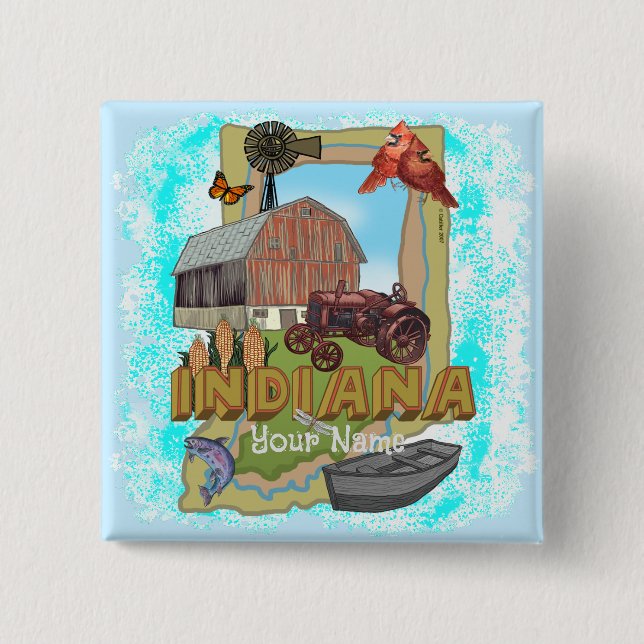 Badge Carré 5 Cm Indiana (Devant)