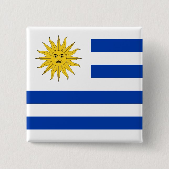 Badge Carré 5 Cm Indicateur Uruguay (Devant)