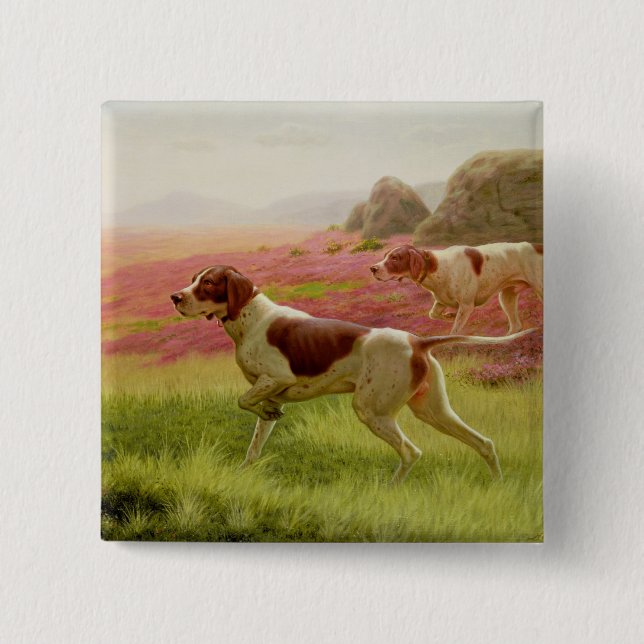 Badge Carré 5 Cm Indicateurs dans un paysage, 19ème siècle (Devant)