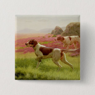 Badge Carré 5 Cm Indicateurs dans un paysage, 19ème siècle