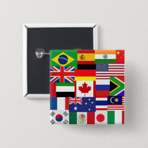 Badge Carré 5 Cm Indicateurs mondiaux