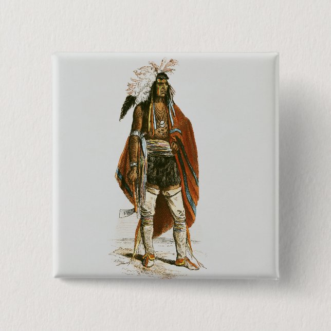 Badge Carré 5 Cm Indien nord-américain (Devant)