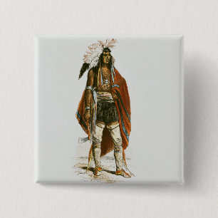 Badge Carré 5 Cm Indien nord-américain