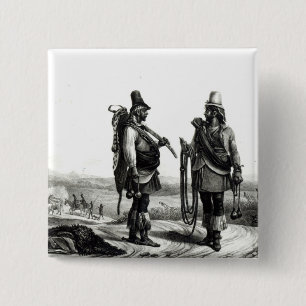 Badge Carré 5 Cm Indiens de Charrua