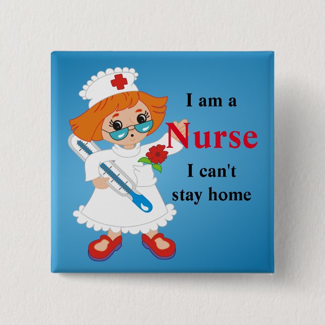Badge Carré 5 Cm Infirmière (Devant)