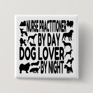 Badge Carré 5 Cm Infirmière Amoureux des chiens