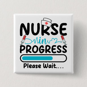 Badge Carré 5 Cm Infirmière en cours Chargement Bouton carré