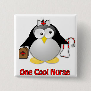 Badge Carré 5 Cm Infirmière fraîche