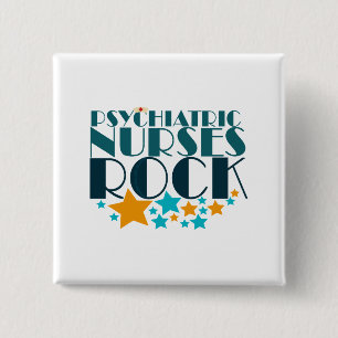 Badge Carré 5 Cm Infirmières psychiatriques Rock