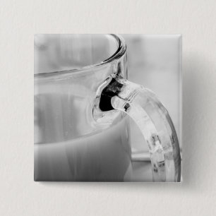 Badge Carré 5 Cm Infrarouge, Noir & Blanc, tasse, verre, café,