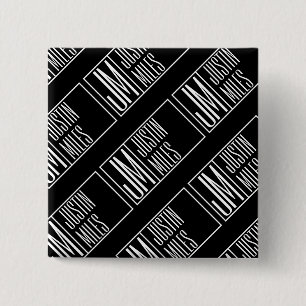 Badge Carré 5 Cm Initiales modernes avec nom Monogram Motif