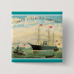 Badge Carré 5 Cm Inman Steamship Company