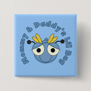 Badge Carré 5 Cm Insecte de Lil de maman et de papa