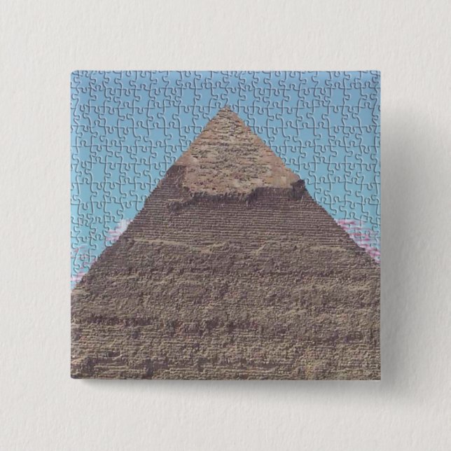 BADGE CARRÉ 5 CM INSIGNE ANTIQUE DE PUZZLE DE PYRAMIDE DE (Devant)