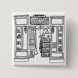 Badge Carré 5 Cm Insigne Carré de librairie Indie