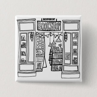 Badge Carré 5 Cm Insigne Carré de librairie Indie