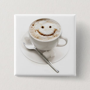 Badge Carré 5 Cm Insigne de bouton d'amusement de HealthyCoffee