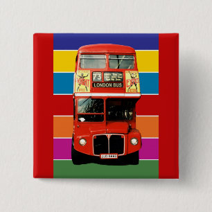 Badge Carré 5 Cm Insigne de bus de Londres - Carré