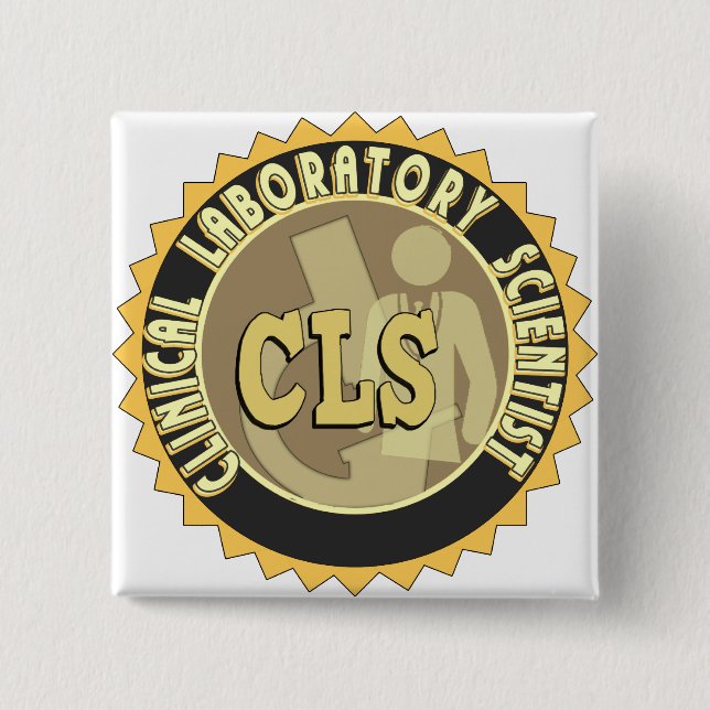 BADGE CARRÉ 5 CM INSIGNE DE CLS - SCIENTIFIQUE CLINIQUE DE (Devant)
