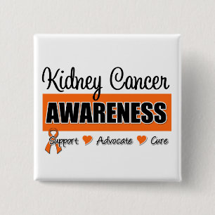 Badge Carré 5 Cm Insigne de conscience de Cancer de rein