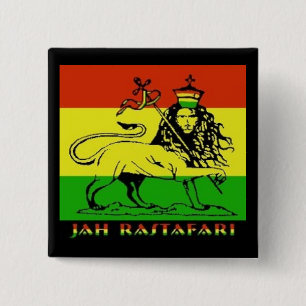Badge Carré 5 Cm Insigne de Jah Rastafari