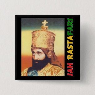 Badge Carré 5 Cm Insigne de Jah Rastafari