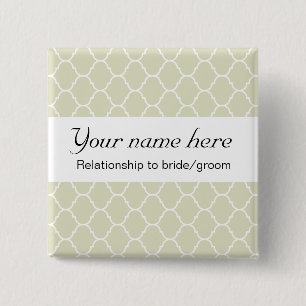 Badge Carré 5 Cm Insigne de mariage (empattement)