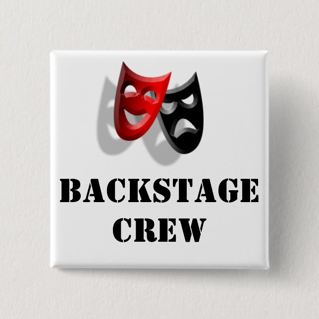 Badge Carré 5 Cm Insigne des coulisses d'équipage et de masques (Devant)